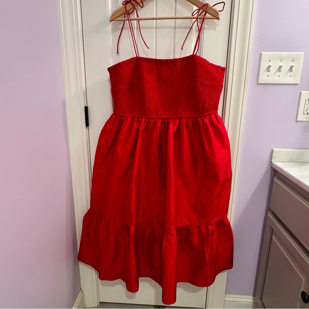 NWOT 1X Anthropologie Dhruv Kapoor Smocked Bodice Midi Dress